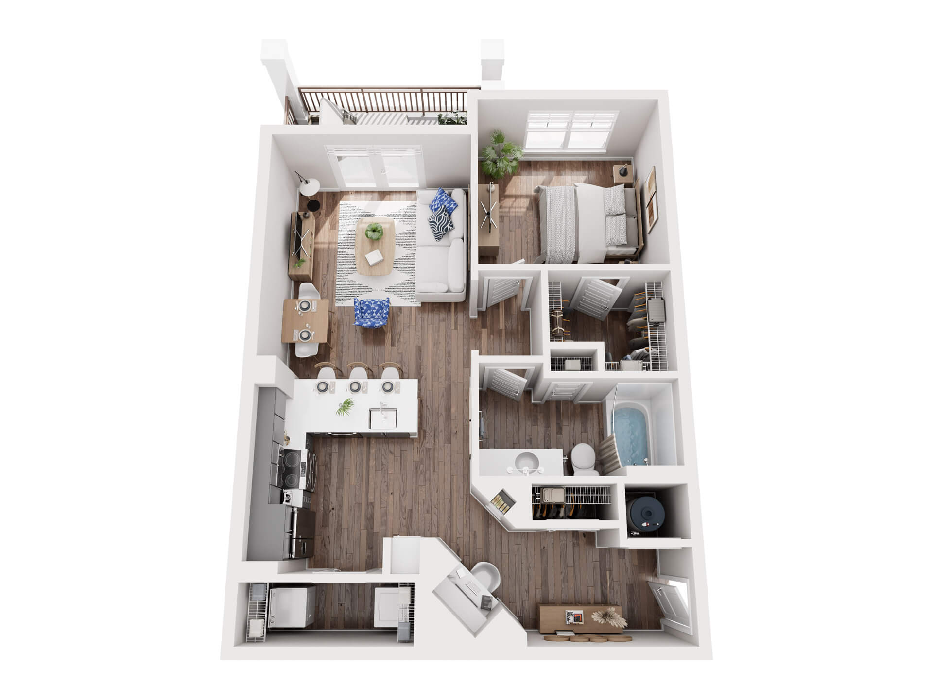 A 3D floor plan of The Philip at Newbrook Point Hope.